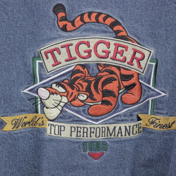 VTG 90s Disney Tigger Top Performance Embroidered Varsity Jacket Coat Size Small - Picture 5 of 11